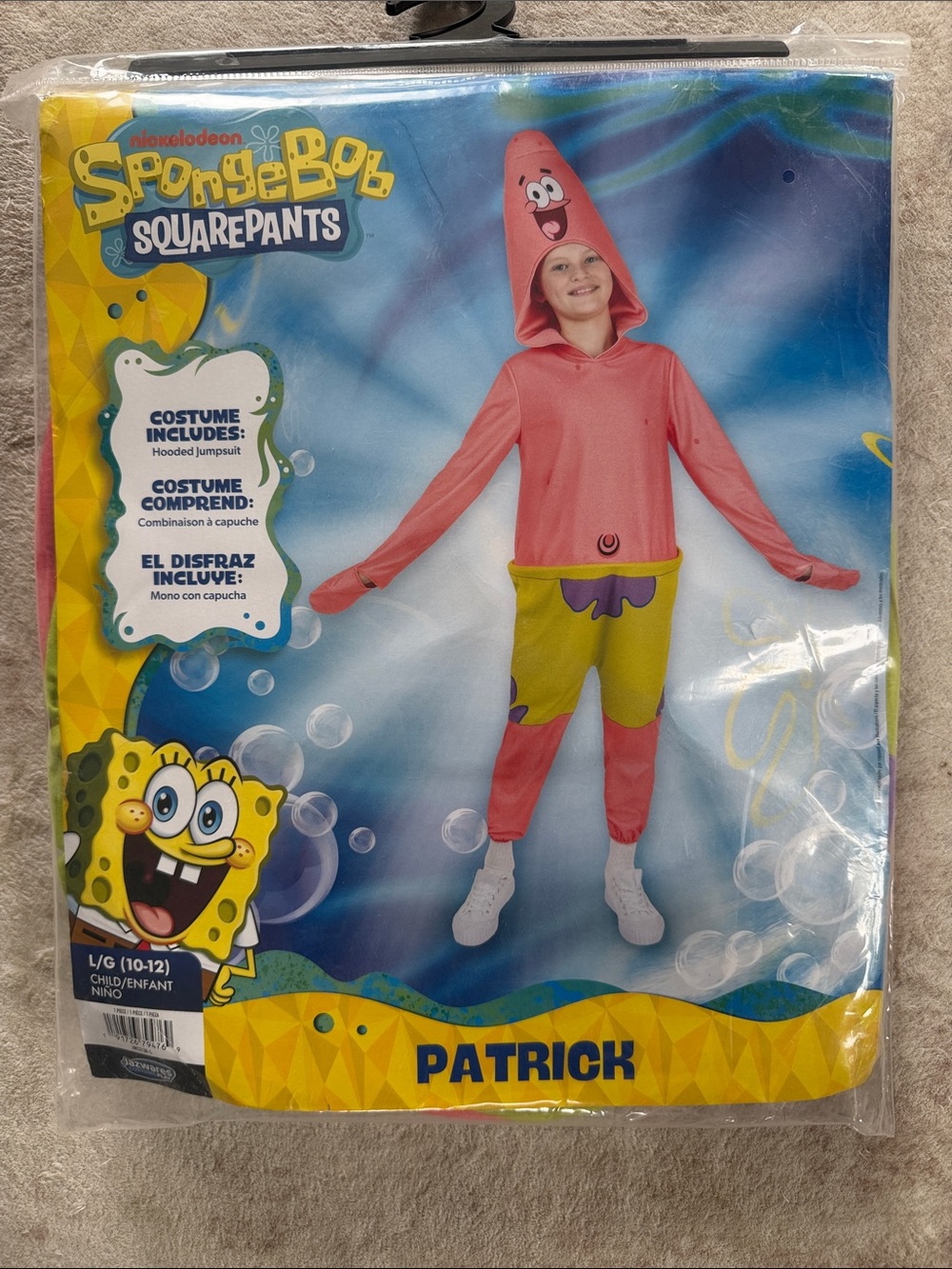 SpongeBob SquarePants Patrick Hooded Kids Costume - Pink & Yellow